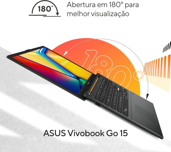 Alternative view of Notebook ASUS VivoBook Go 15, AMD RYZEN 5 7520U, 8GB, 256GB SSD, KeepOS, Tela 15,6" FHD, Mixed Black - E1504FA-NJ731