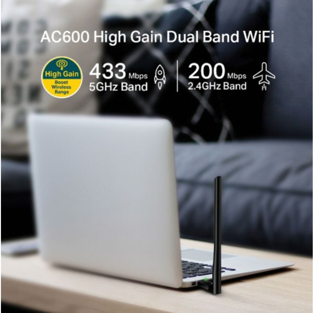 Adaptador Usb Wireless S/Fio Ac600 Archer T2U Plus - Imagem 3