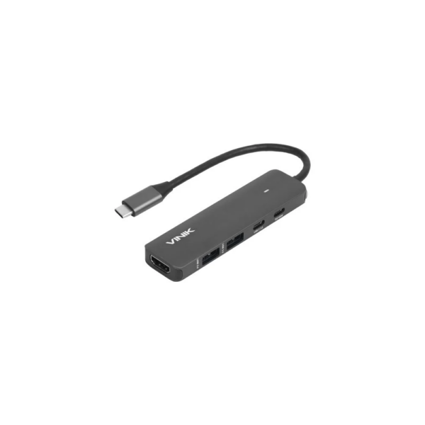 Hub Usb Tipo-C 5 Em 1 - 2X Usb 3.0 + Hdmi 4K + Type C Pd 100W + Tipo-C - Hv51C