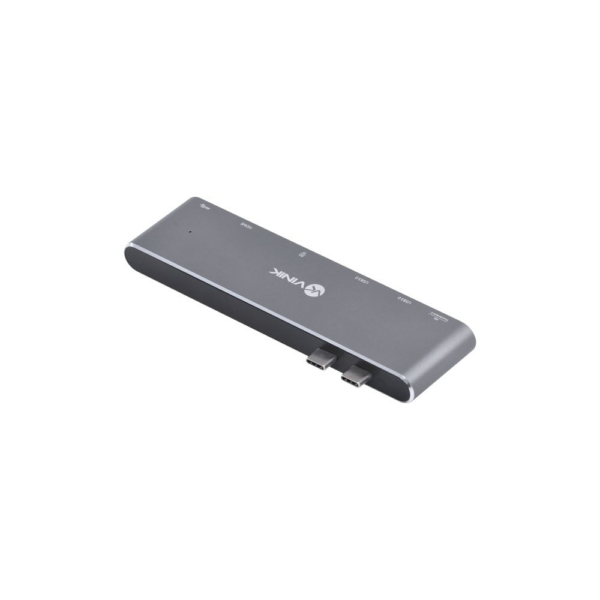 Alternative view of Hub Usb Tipo-C 7 Em 2 - 2X Usb 3.0 + Leitor De Cartão Sd Tf + Hdmi + Thunderbolt 3 + Power Delivery 100W - Hc-72