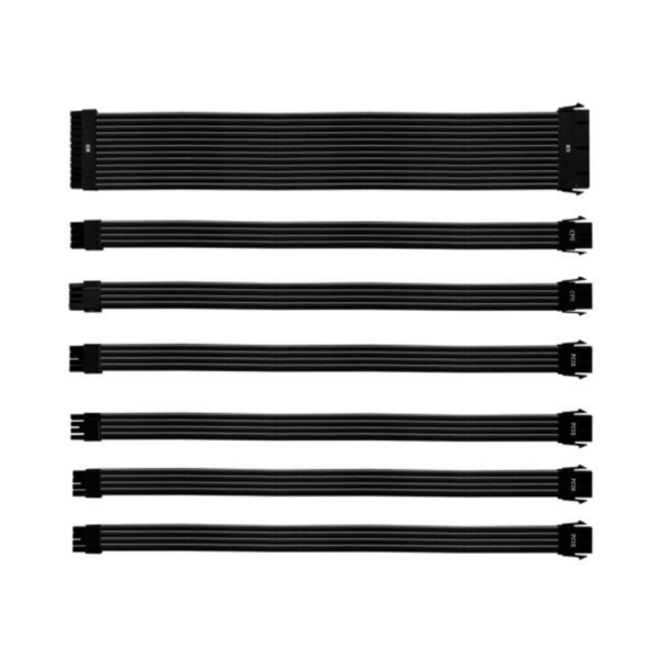 Kit Cabo Extensão Sleeved Para Fonte Cooler Master Psu 30Cm Capa De Pvc Preto | Cma-Nest16Xxbk1-Gl