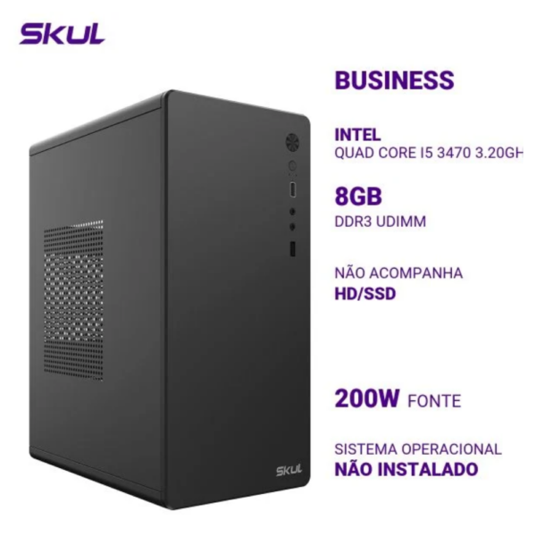 Computador B500 Quad Core I5 3470 3.20Ghz Mem 8Gb Ddr3 Sem Hd/Ssd Fonte 200W