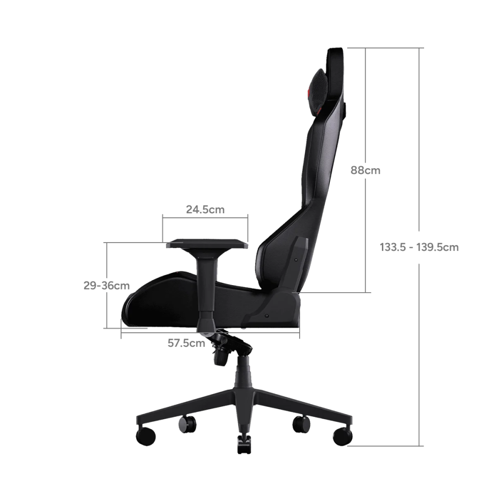 Cadeira Gamer Ergonomica Pcyes Sentinel Red Magma - Pcstl-Vm - Imagem 6