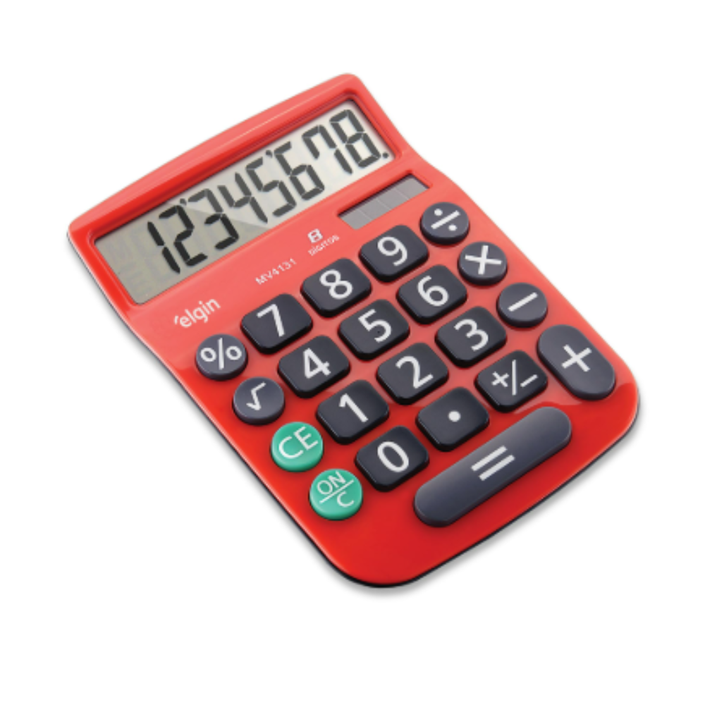 Calculadora De Mesa 8 Dígitos Mv-4131 Vermelha