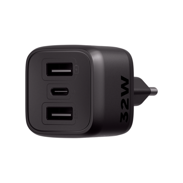 Carregador Ultrarrapido 32W C/ 3 Portas Usb (2 Usb-A + 1 Usb-C) Gan Ec12 4820192