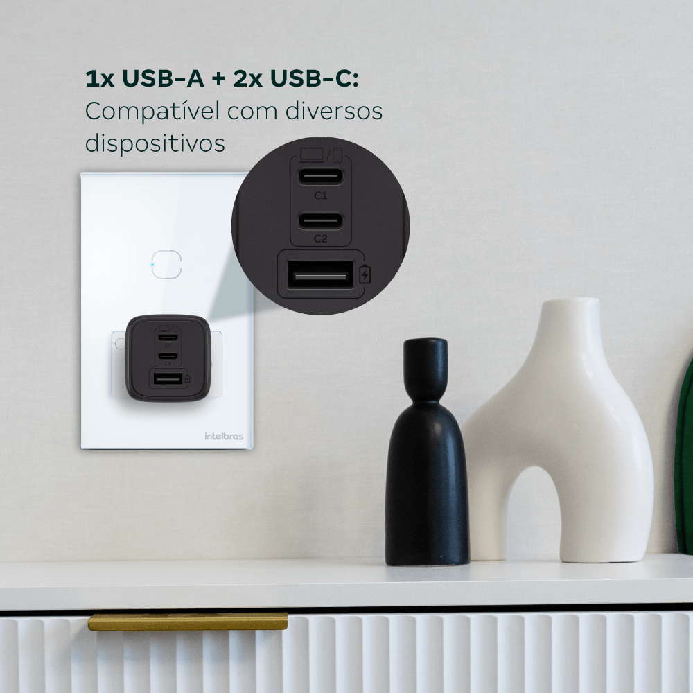 Carregador Ultrarrapido 65W C/ 3 Portas Usb (1 Usb-A + 2 Usb-C) Gan Ec21 4820190 - Imagem 5