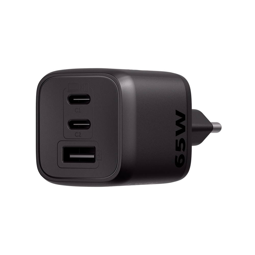 Carregador Ultrarrapido 65W C/ 3 Portas Usb (1 Usb-A + 2 Usb-C) Gan Ec21 4820190