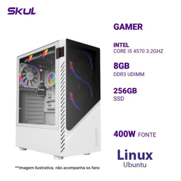 Computador 5000 Core I5 4570 3.2Ghz Mem 8Gb Ddr3 Ssd 256Gb Fonte 400W Linux Ubuntu