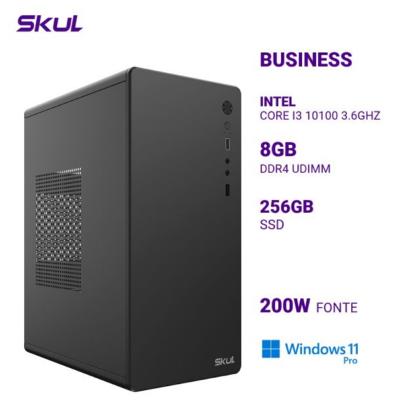 Computador B300 Core I3 10100 3.6Ghz Mem 8Gb Ddr4 Ssd 256Gb Fonte 200W Windows 11 Pro