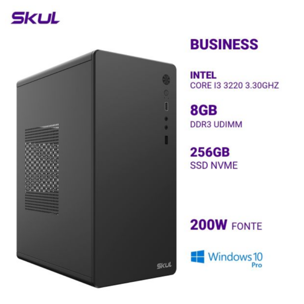 Computador B300 Core I3 3220 3.30Ghz Mem 8Gb Ddr3 Ssd 256Gb Nvme Fonte 200W Windows 10 Pro