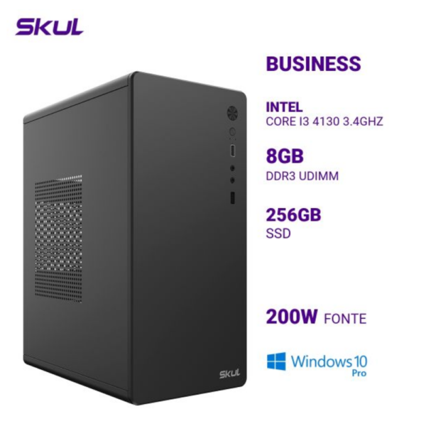 Computador B300 Core I3 4130 3.4Ghz Mem 8Gb Ddr3 Ssd 256Gb Fonte 200W Windows 10 Pro