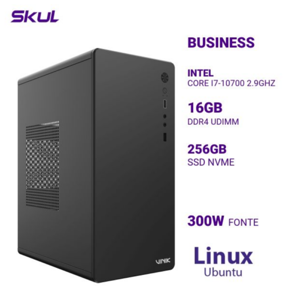 Computador B700 Core I7-10700 2.9Ghz Mem 16Gb Ddr4 Ssd 256Gb Nvme Fonte 300W Linux Ubuntu