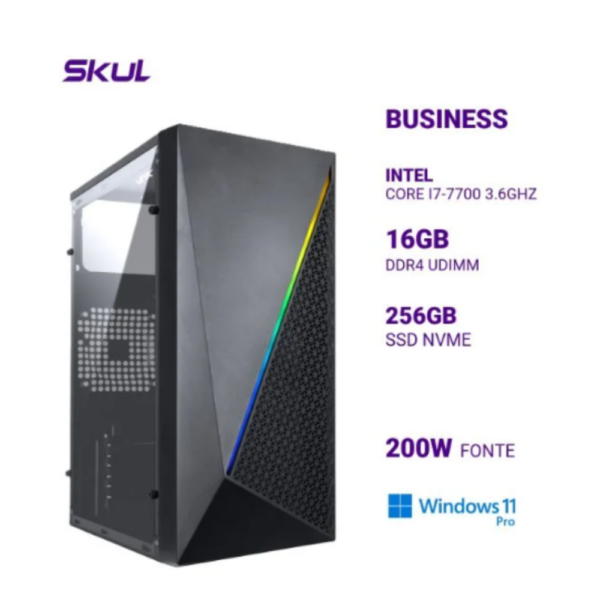 Computador B700 Core I7-7700 3.6Ghz Mem 16Gb Ddr4 Ssd 256Gb Nvme Fonte 200W Windows 11 Pro