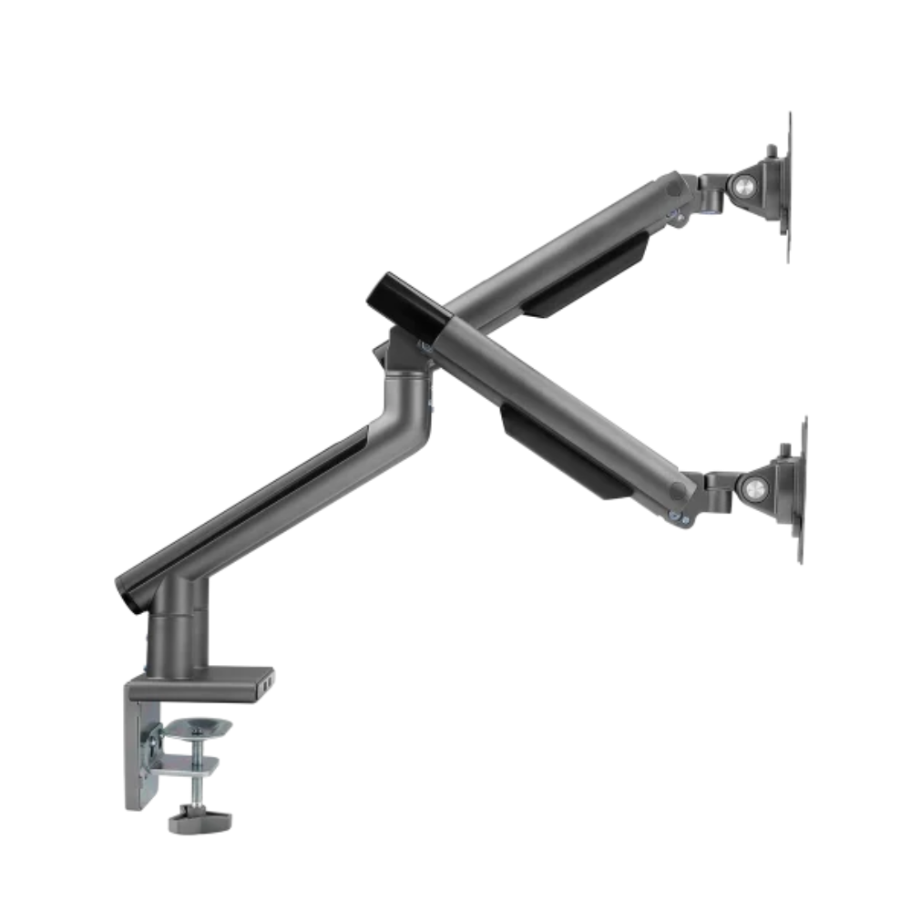 Suporte Articulado C/ Mola Para 2 Monitores- 17-32" C/ 2X Usb 3.0 - Cinza - Sm-015Gd - Imagem 4