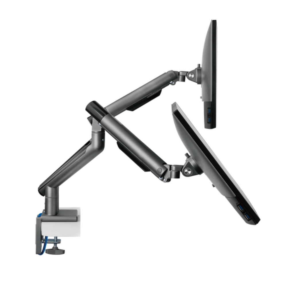 Suporte Articulado C/ Mola Para 2 Monitores- 17-32" C/ 2X Usb 3.0 - Cinza - Sm-015Gd - Imagem 5