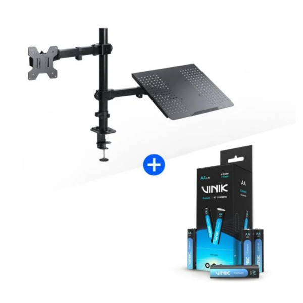 Suporte Articulado Para Monitor De 13 A 32" E Notebook De Até 15.6" – Smn500 + Pilha Comum AAA Tubo C/40 1.5V 200 Mah - Vp3At40C – Vinik