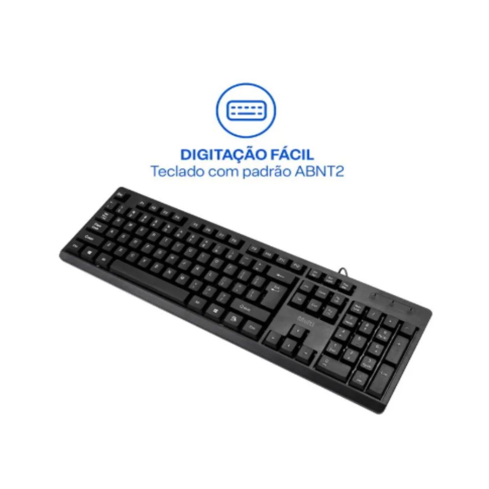 Kit Teclado E Mouse Com Fio Cf600 Cabo 120Cm Usb - Tc609 - Imagem 2