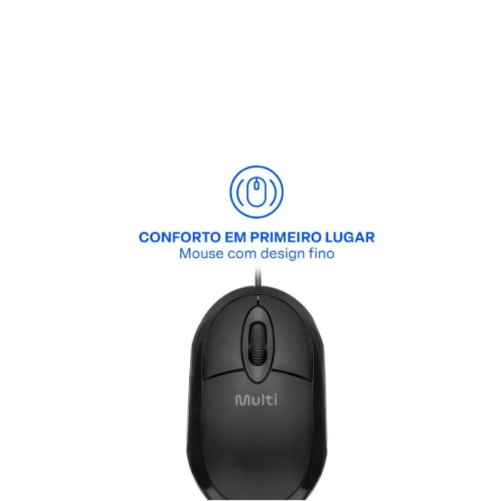 Kit Teclado E Mouse Com Fio Cf600 Cabo 120Cm Usb - Tc609 - Imagem 3