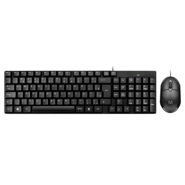 Kit Teclado E Mouse Com Fio Usb Cabo De 120Cm 1200Dpi Teclas Chocolate - Tc309