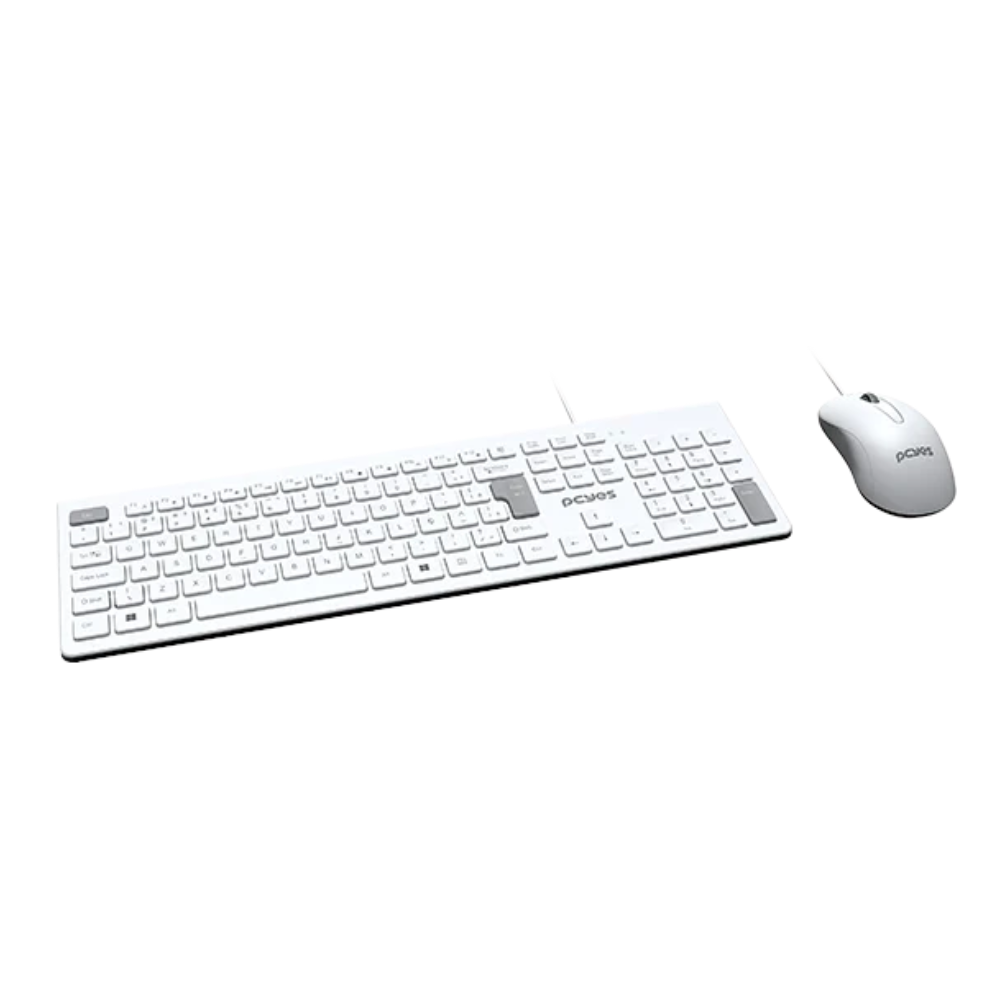 Kit Teclado E Mouse Usb Pcyes Soft Branco - Cabo 2 Metros - Pcosf2W - Imagem 2