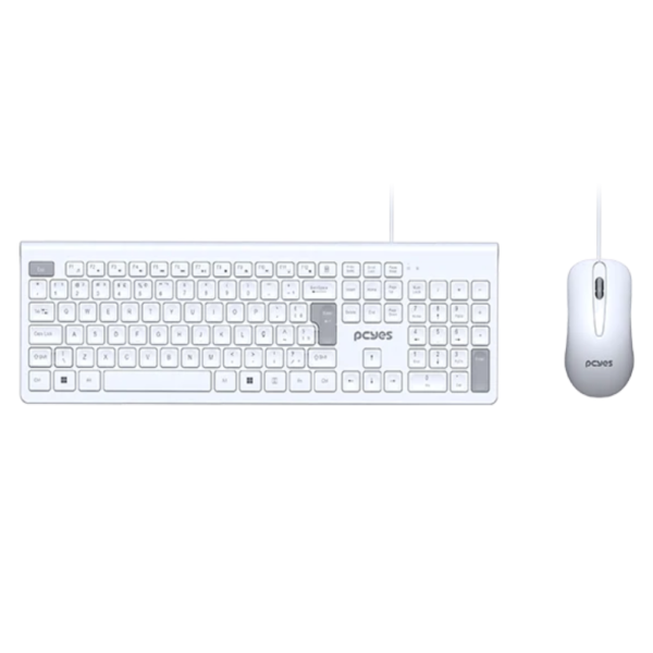 Combo Teclado E Mouse Usb Pcyes Soft Branco - Pcosf2W
