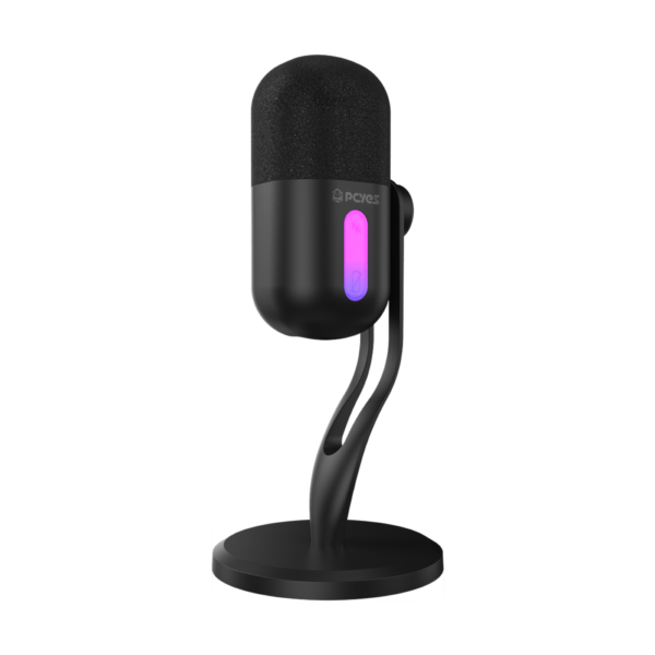 Microfone Gamer Condensador Pcyes Volini Black Vulcan Rgb Usb - Mgvlnbv