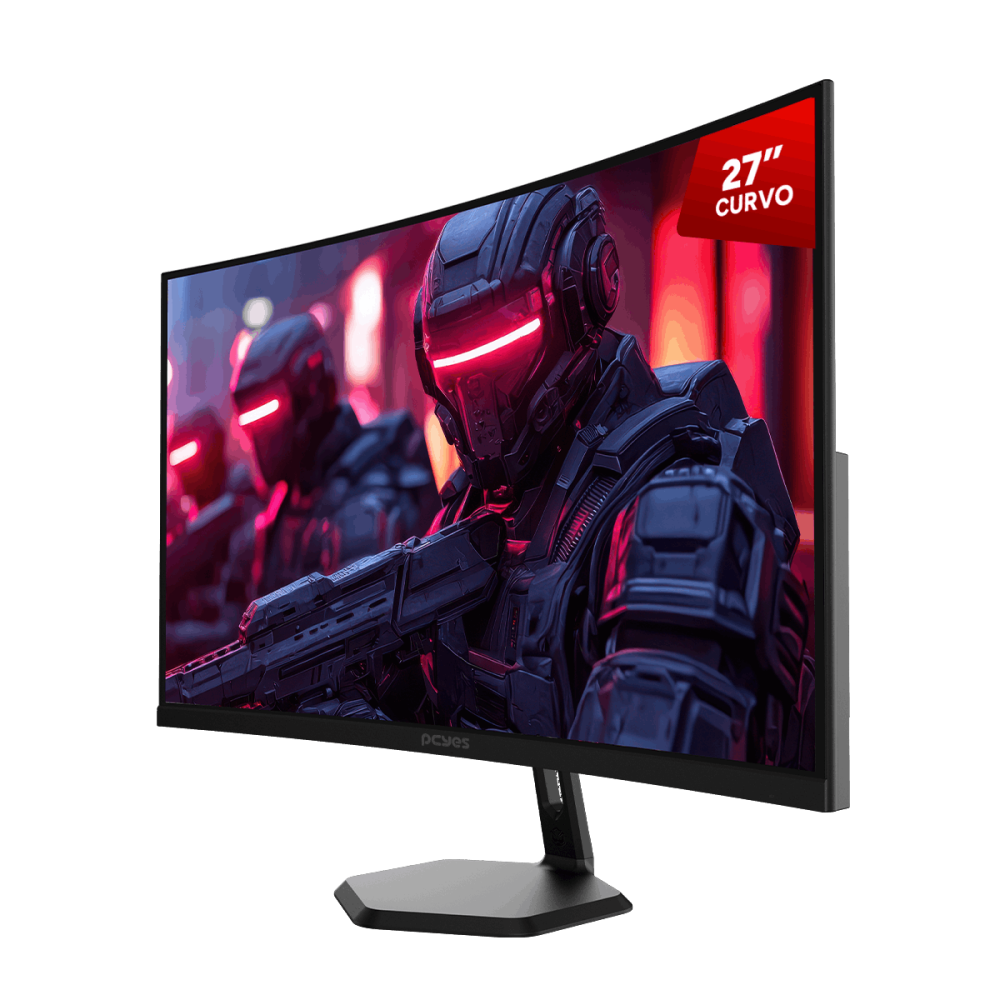 Monitor Gamer Pcyes O-Creed O27Cq 27" Curvo Qhd Va 180Hz 1Ms Hdmi/Vga Freesync Black Vulcan Pmgo27Cq180Bv