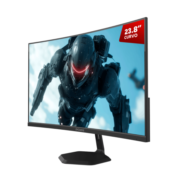 Monitor Gamer Pcyes Quartzo Q23C 23.8" Curvo Fhd Va 100Hz 5Ms Hdmi/Vga Freesync Black Vulcan Pmgq23C100Bv